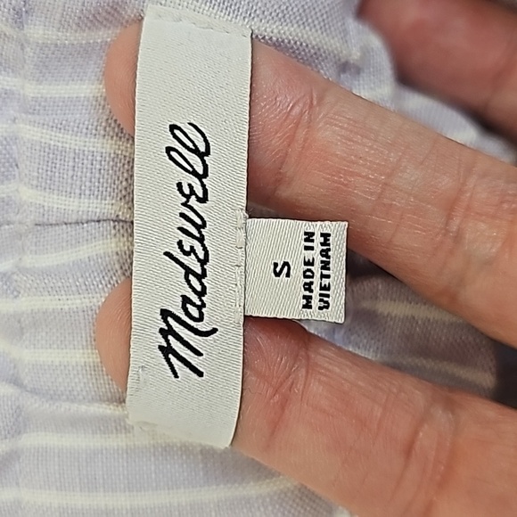 Madewell Stripe-Play Drawstring Pull On Paperbag Shorts - Picture 5 of 9